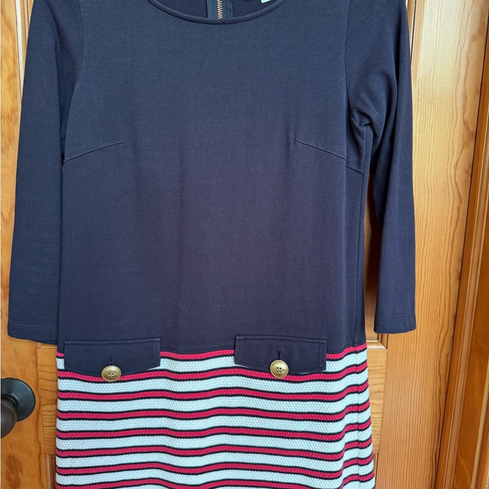 Burberry of London Navy and Striped Dress